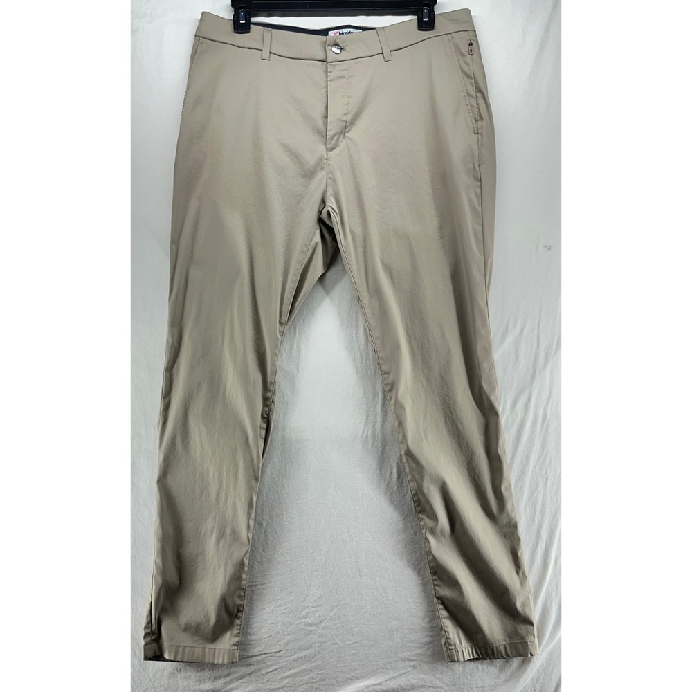 Birddogs Mens Khaki Stretch Chino Pants Tan 36 x 34 Slim Fit Performance